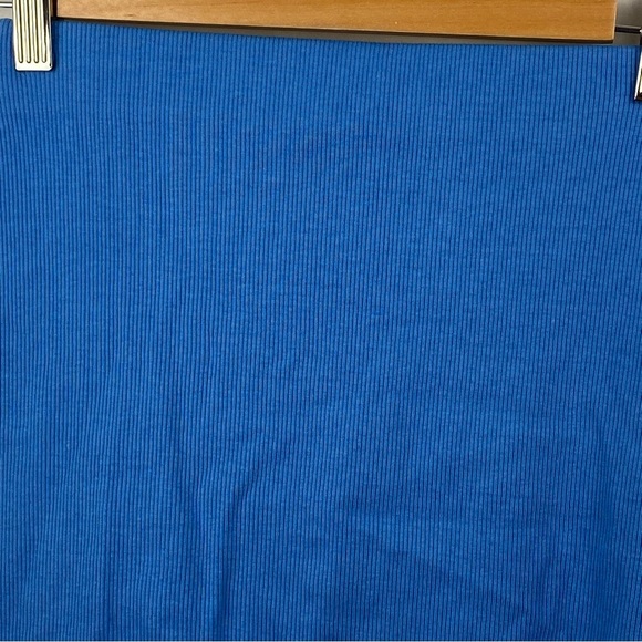 Zara Women’s High Waisted Ruched Rib Mini Blue Stretchy Skirt Size Small - Picture 9 of 16